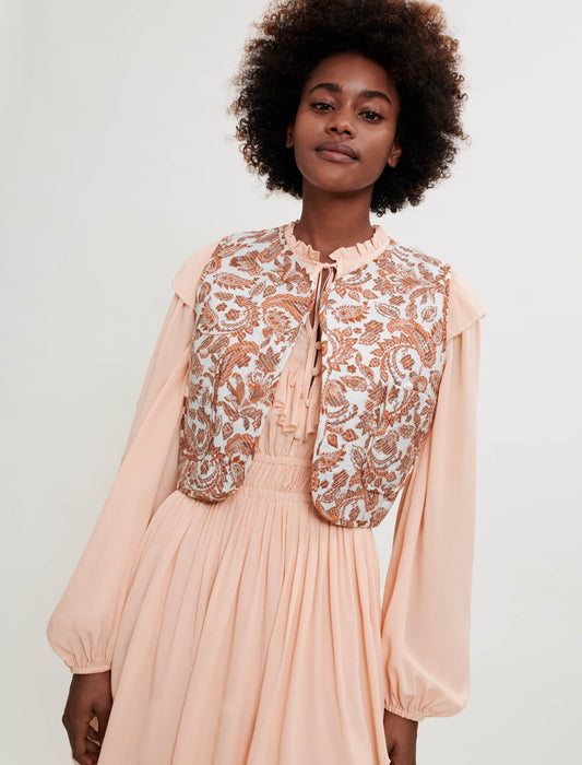 SLEEVELESS PROVENÇAL PRINTED JACKET