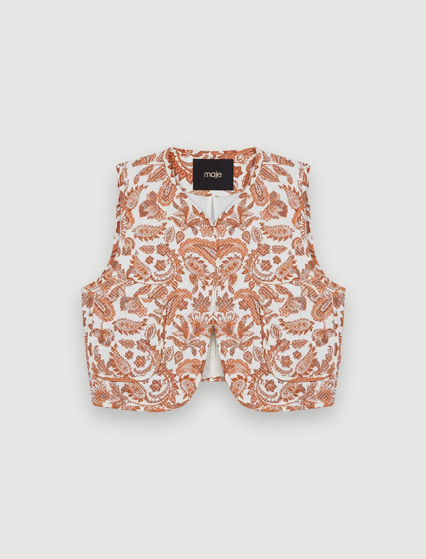 SLEEVELESS PROVENÇAL PRINTED JACKET