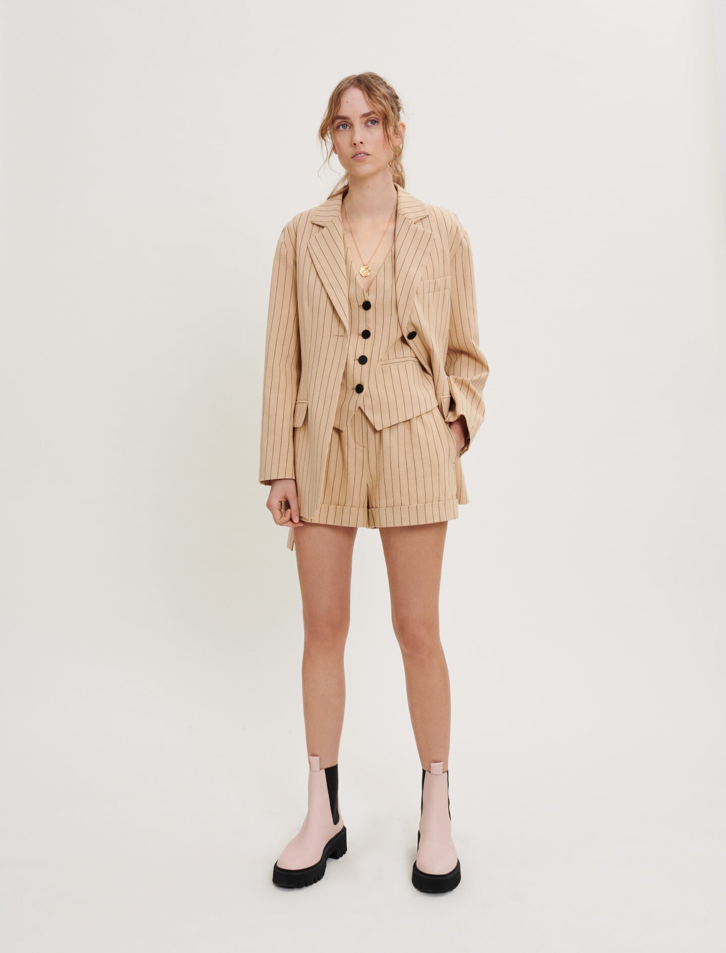 BELTED STRIPED JACKET