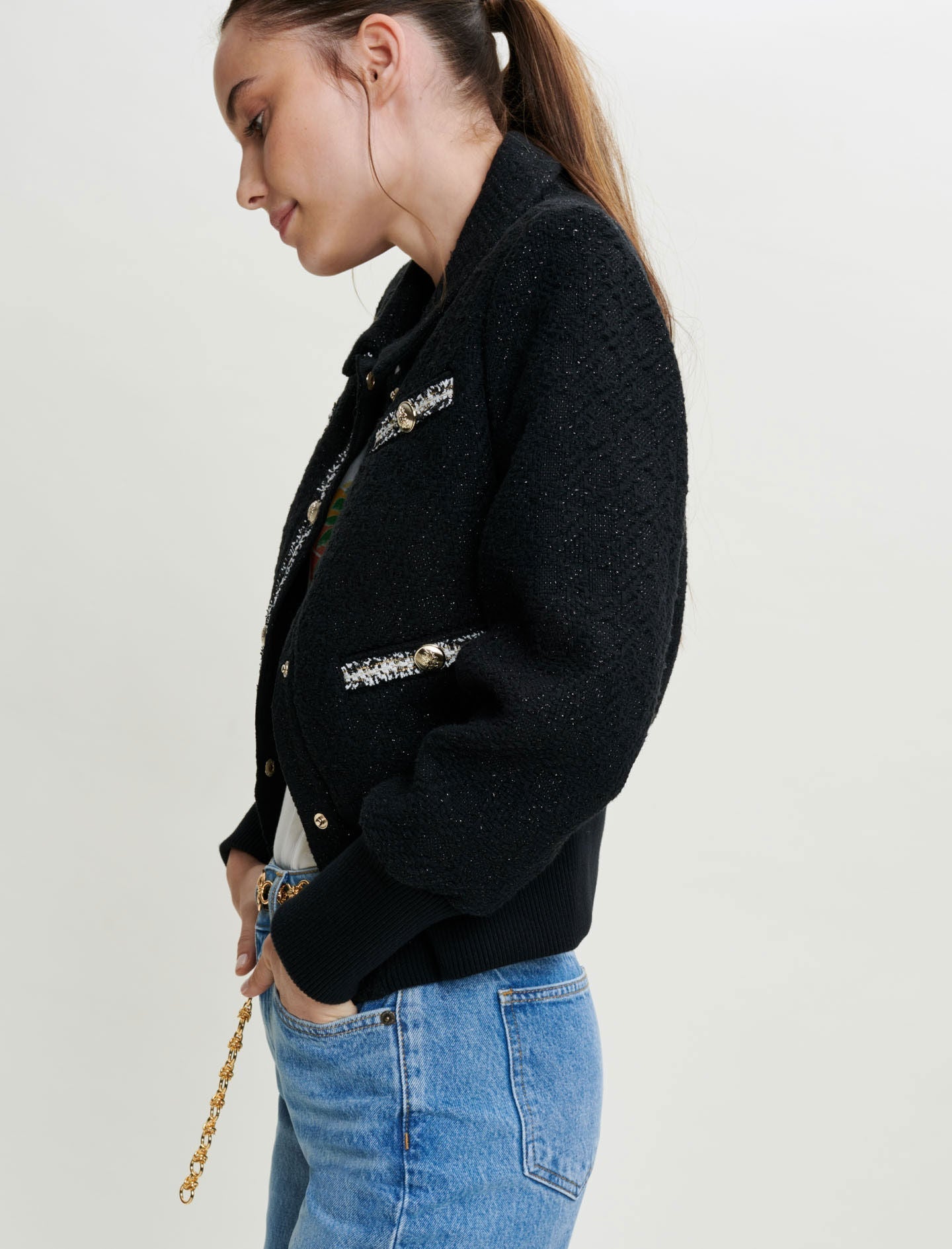 CONTRASTING TWEED-STYLE JACKET