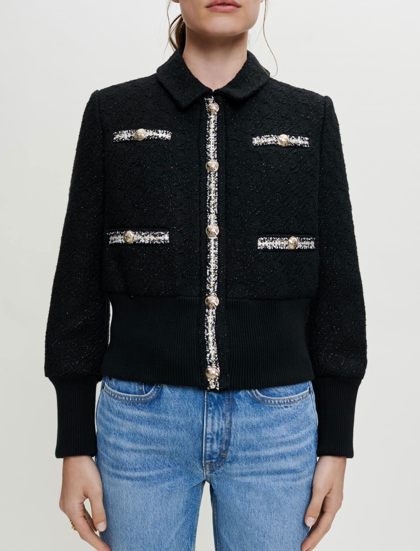 CONTRASTING TWEED-STYLE JACKET