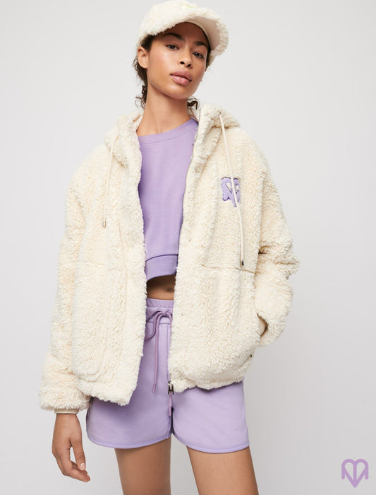 JACKET WITH FUR-EFFECT HOOD
