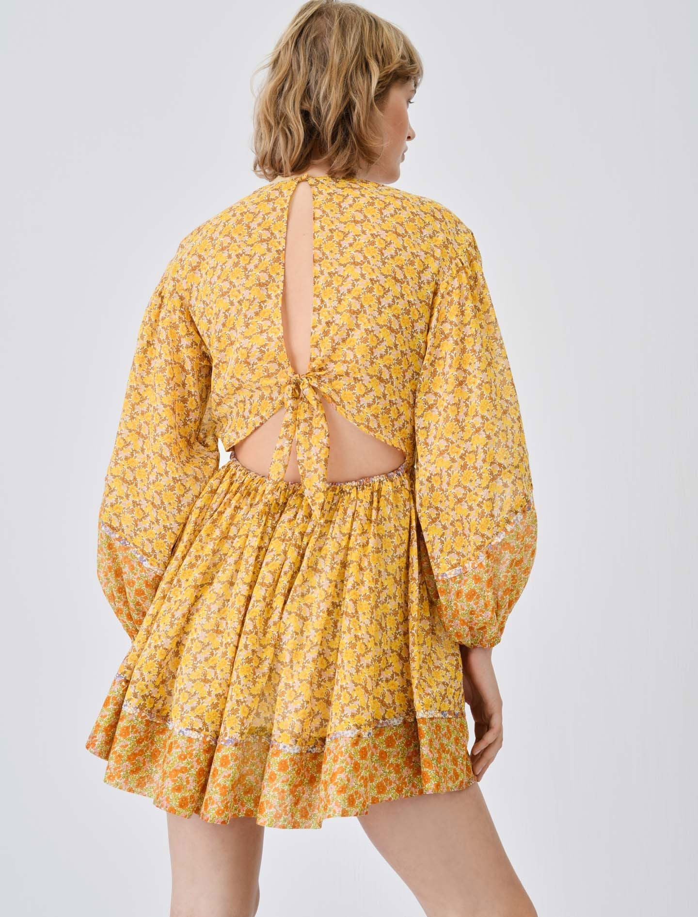 FLORAL COTTON VOILE DRESS