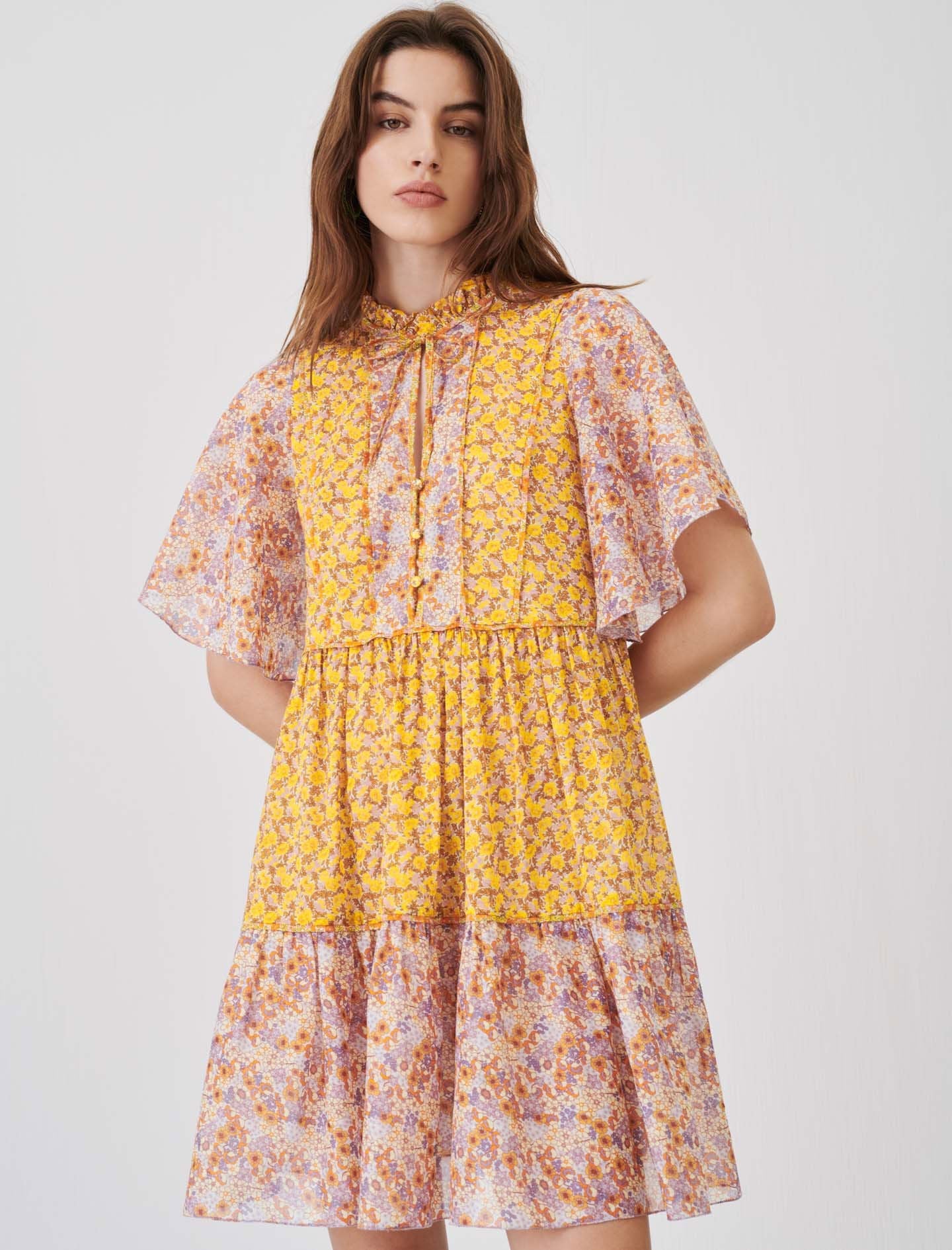 FLORAL COTTON VOILE DRESS