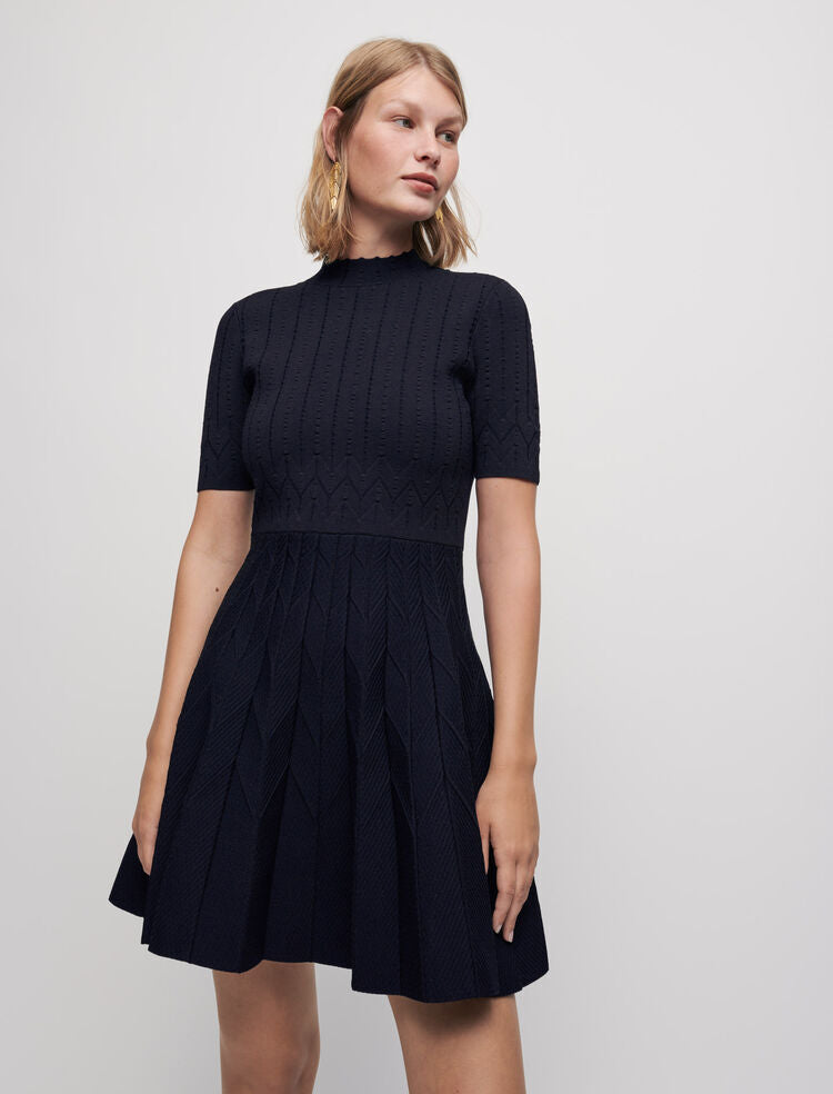 JACQUARD KNIT SKATER DRESS