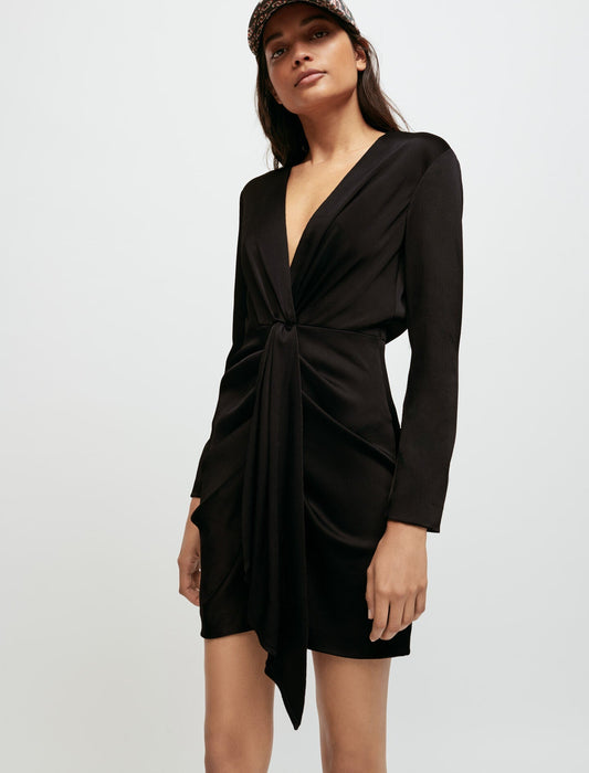 SATIN TIE-FRONT DRESS