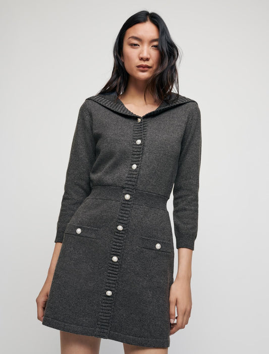 WOOL AND COTTON DRESS WITH SAILOR COLLAR