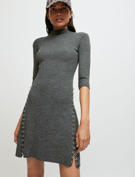 WOOL AND COTTON DRESS WITH SAILOR COLLAR