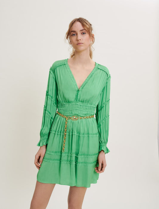 LITTLE RUFFLE SATIN DRESS