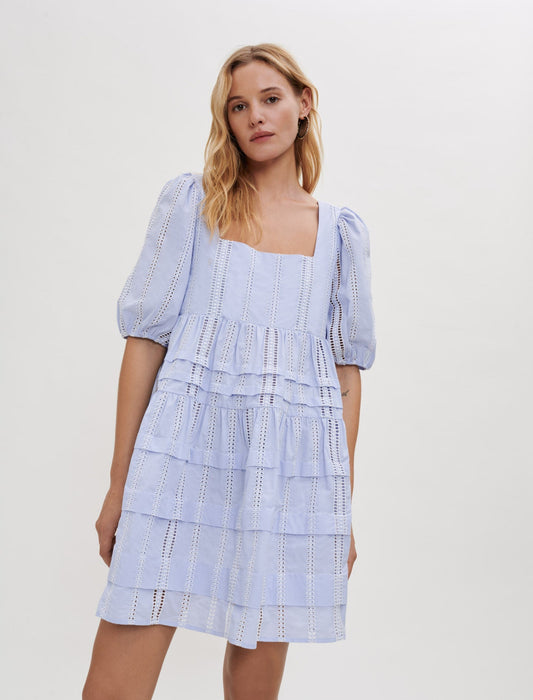 COTTON DRESS WITH SMALL CONTRASTING TRIM