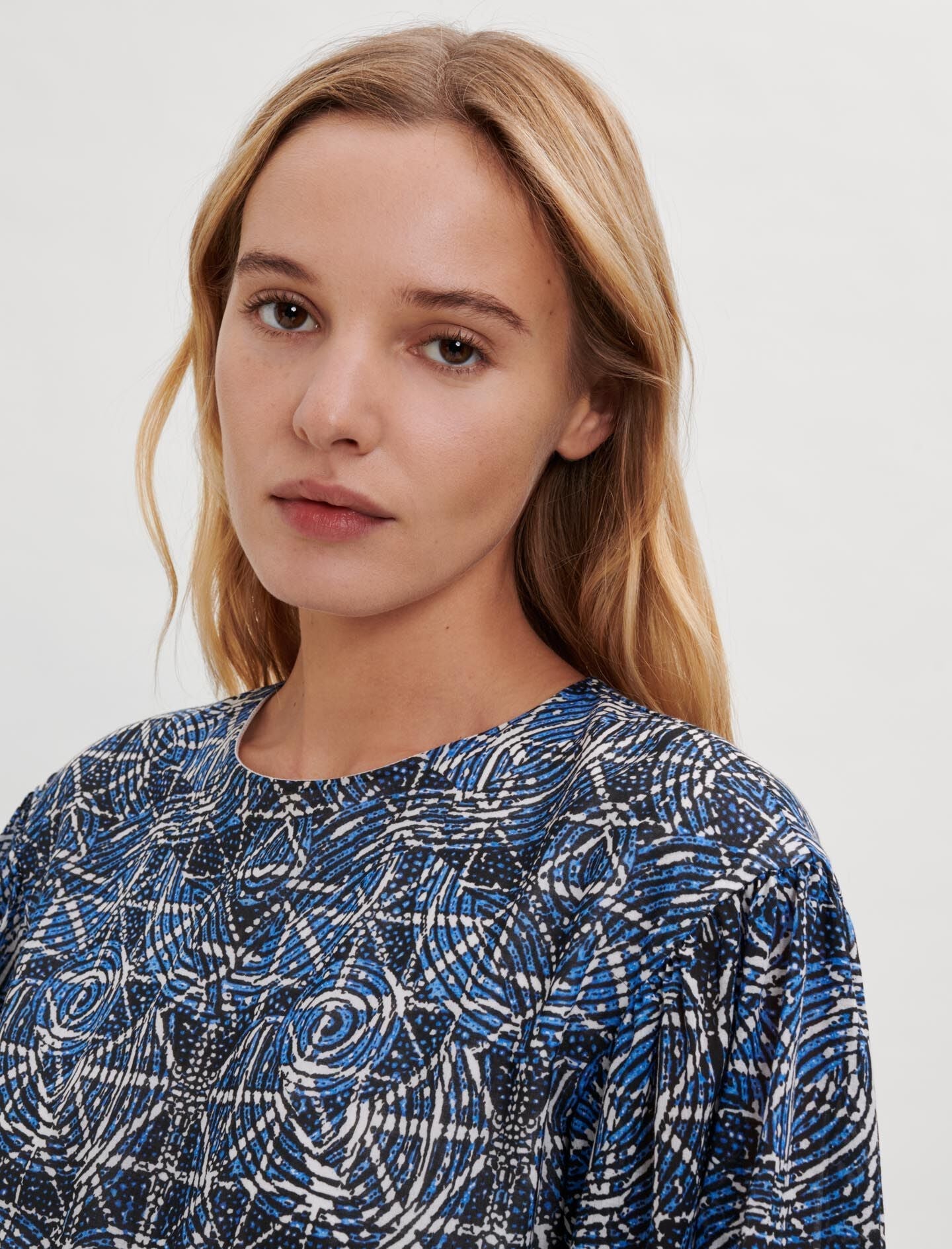MIXED PRINT COTTON VOILE DRESS