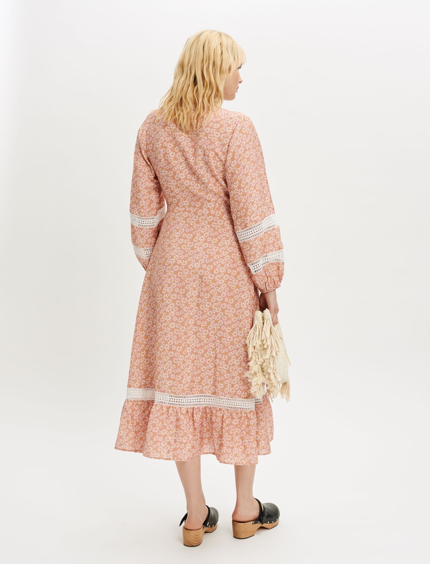 PRINTED WRAP DRESS WITH BRAIDING