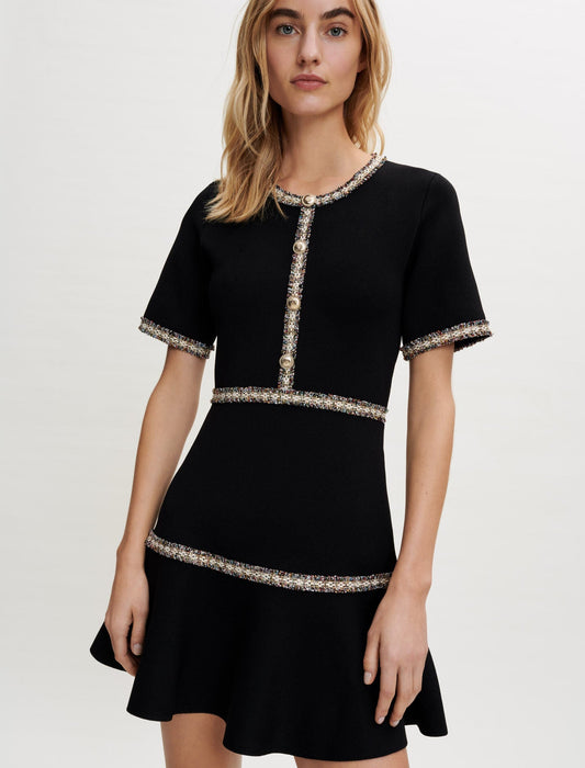 KNIT DRESS WITH CONTRASTING TRIM