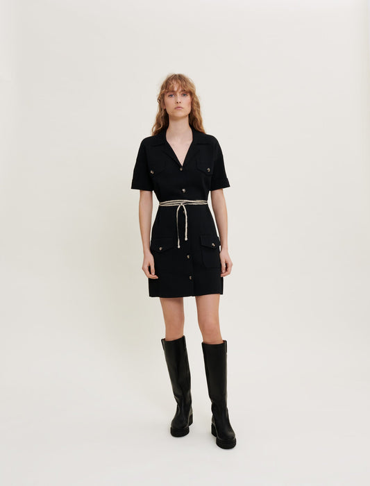 BELTED KNIT DRESS