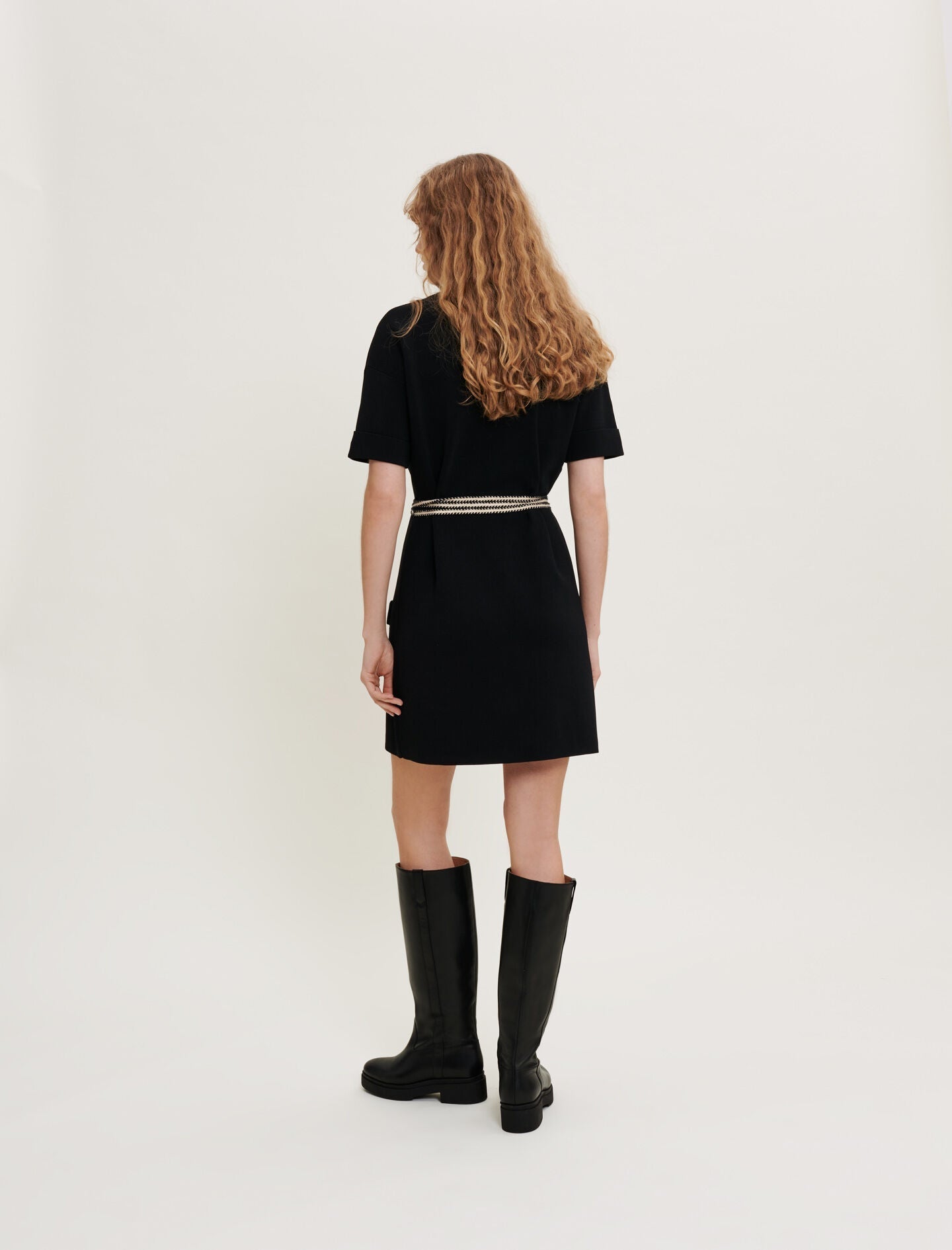 BELTED KNIT DRESS