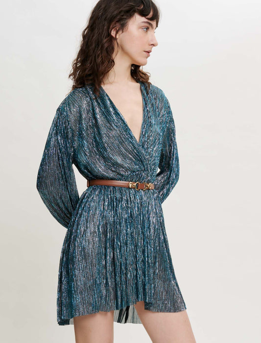 SHINY PLEATED DRESS