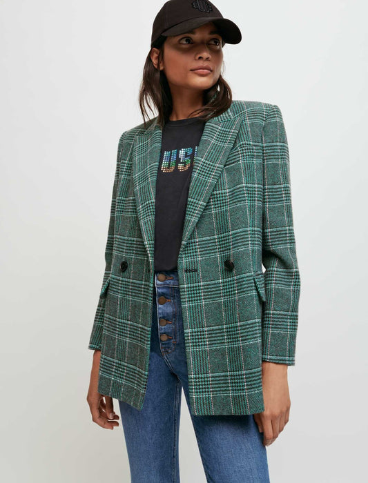 DOUBLE-BREASTED CHECKED JACKET
