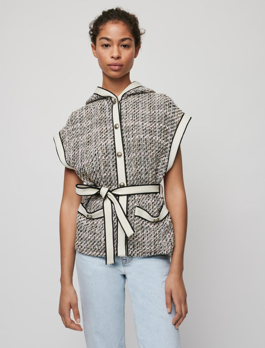 TWEED-STYLE SLEEVELESS JACKET