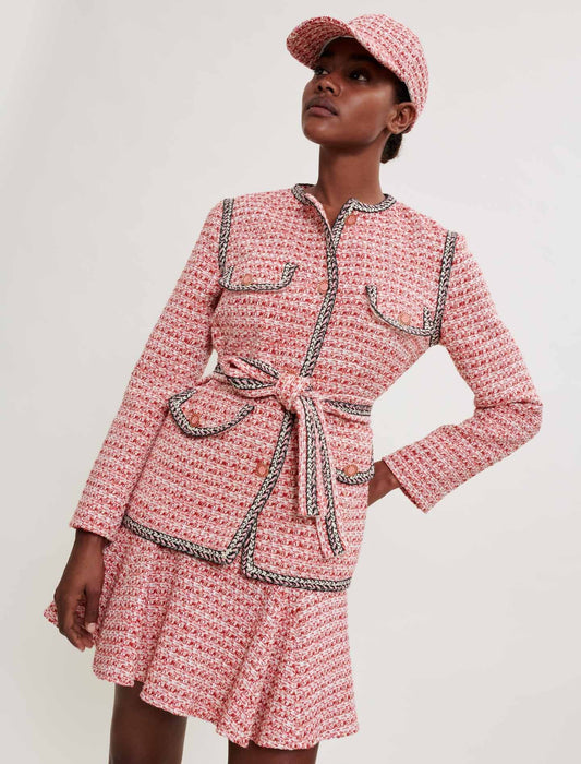 ETHNIC TRIM TWEED JACKET