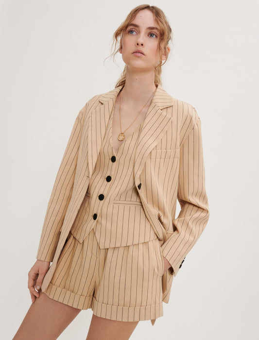 BELTED STRIPED JACKET
