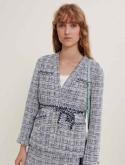 BELTED TWEED JACKET